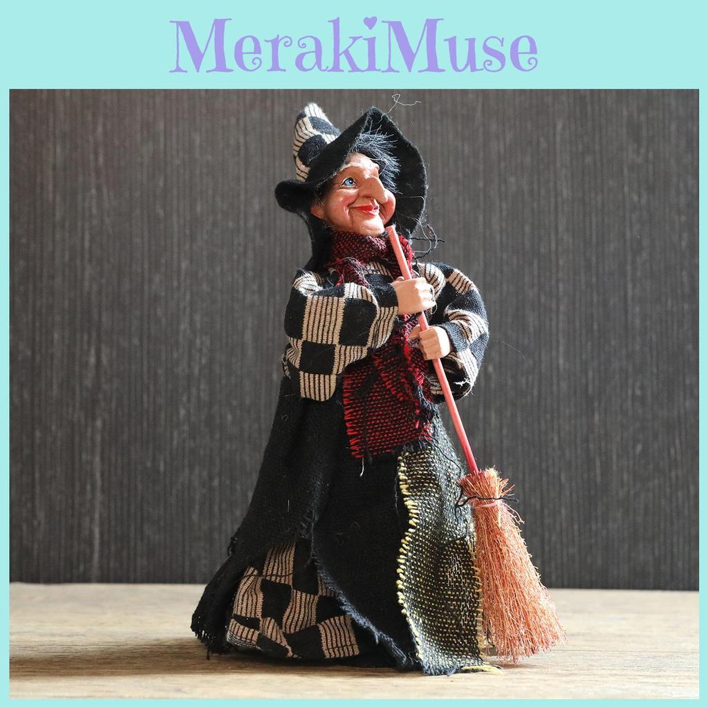 Plush Witch Halloween Decoration Broom Horror Room Atmosphere Enhancer Supplies