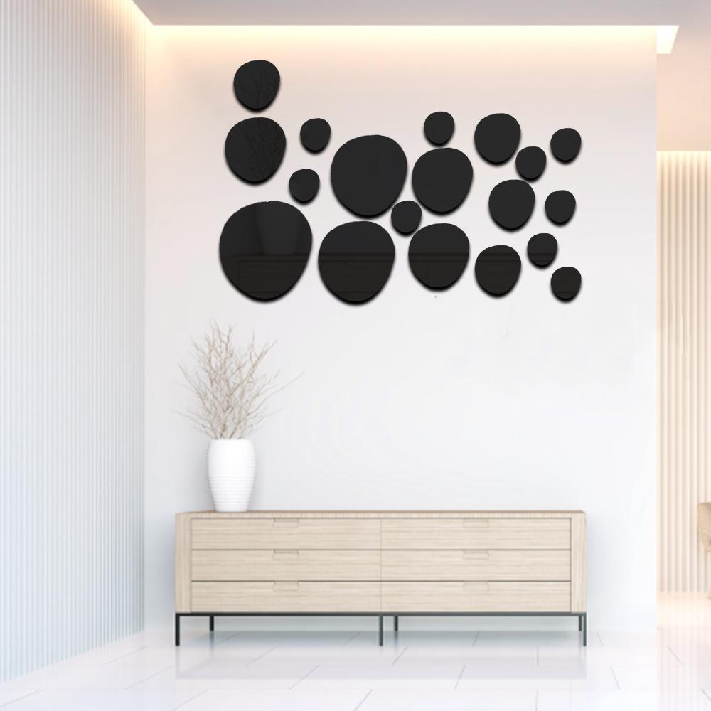 Modern 3D Acrylic Mirror Wall Stickers Egg Cobblestone Geometric Pattern DIY Art Wall Decal for Home Bedroom TV Background Decor