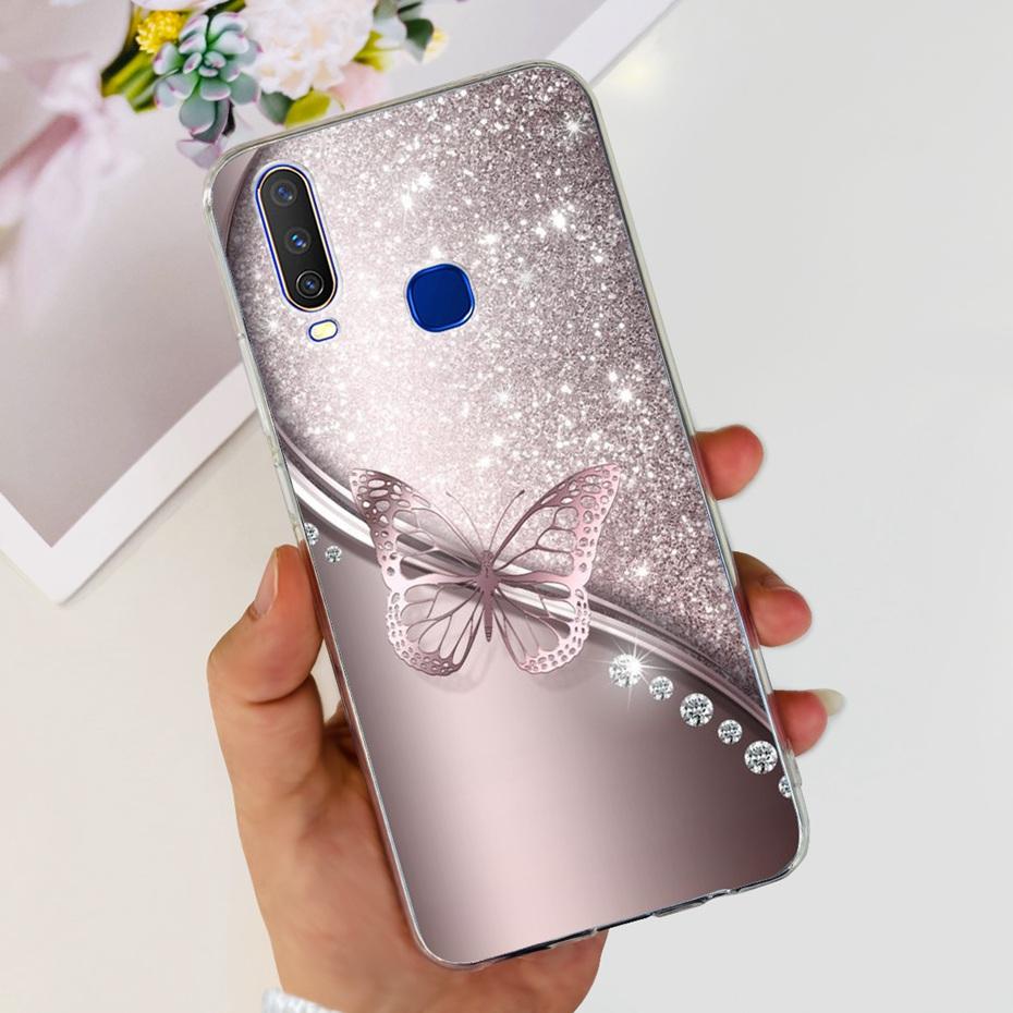 For Vivo Y12 1904 1940 Phone Case Fashion Butterfly Painted Soft Silicone TPU Cover For Vivo Y17 Y15 Y12 1902 1901 Bumper