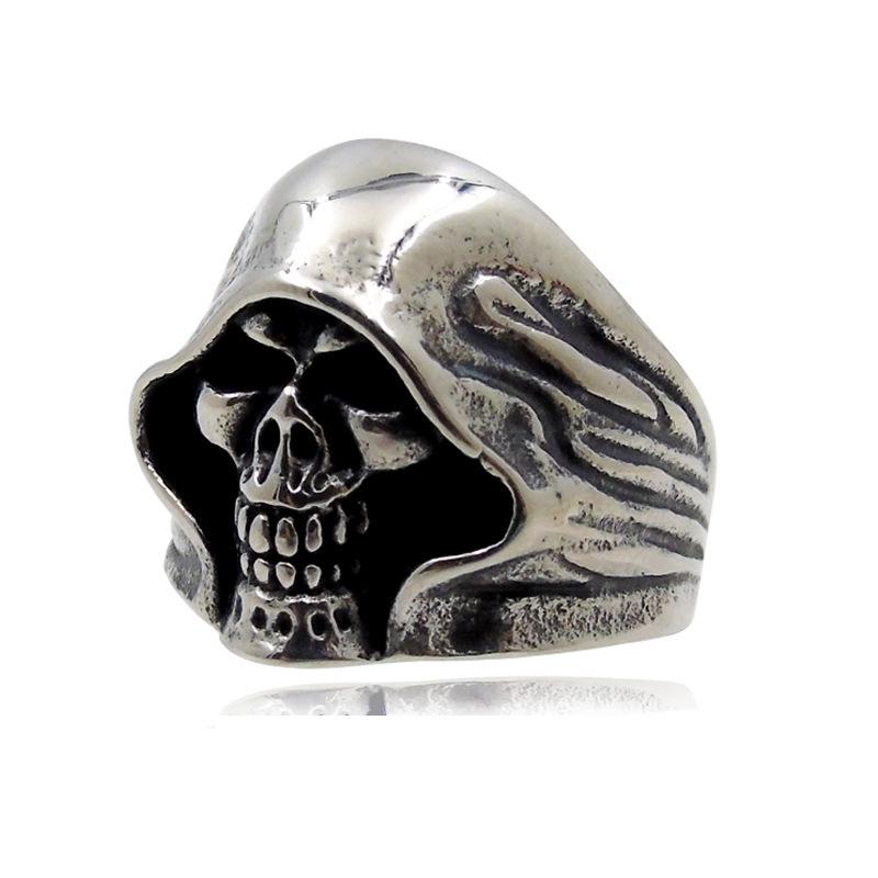 Black Death Skull Ring, Domineering and Fashionable Ghost Head Jewelry