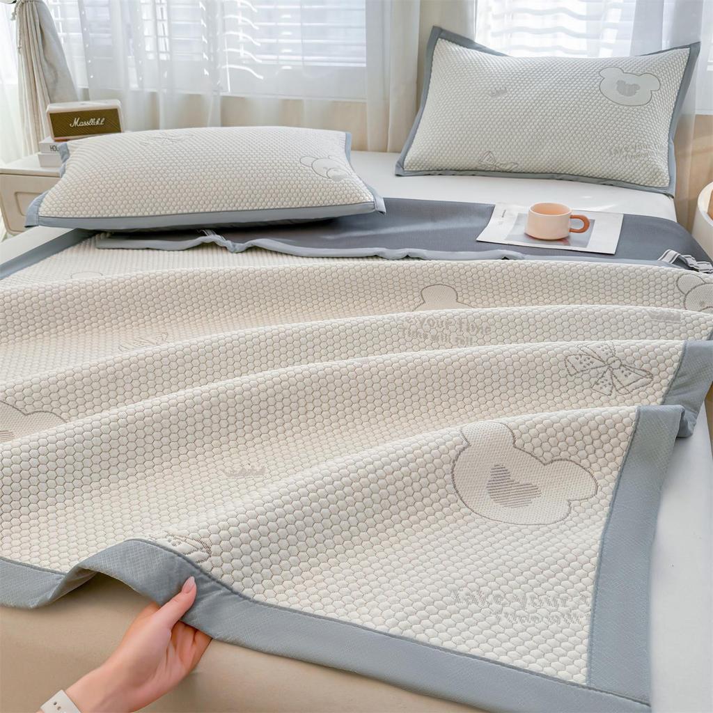 2026 A-Class Summer Cooling Ice Bean Three-Piece Bedding Set for Single Bed