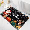 Merry Christmas Santa Reindeer Welcome Doormat,Flannel Anti-Slip Washable Fade-Resistant Rug for Indoor Outdoor Multi-Room Decor