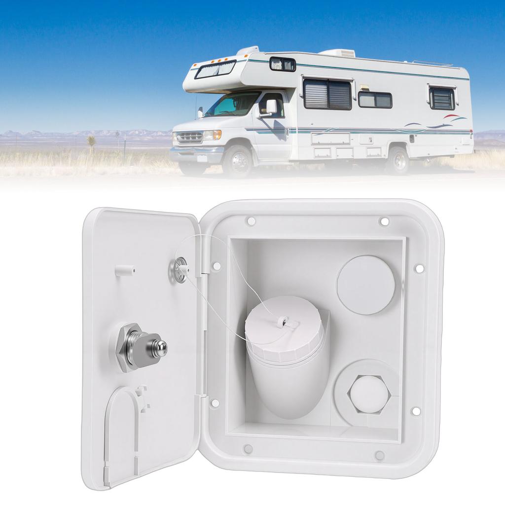 RV Water Inlet with Lockable Cover Keys Gravity Water Inlet Fill Dish for Motorhome