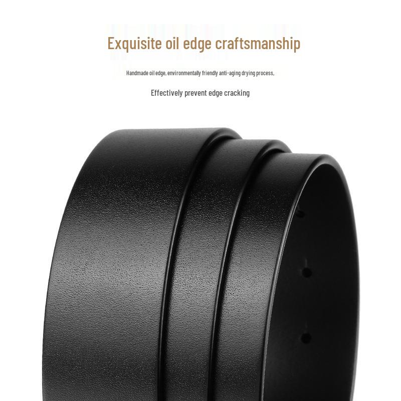 Curea pentru bărbați din piele naturală, fără cataramă, piele de vacă, compatibilă cu cataramă cu pin, piele de vacă strat superior, fără găuri pentru cataramă