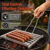 Stainless Steel Sausage Roller Rack Silver BBQ Grill Rack Durable Hot Dog Roller  Camping Grill