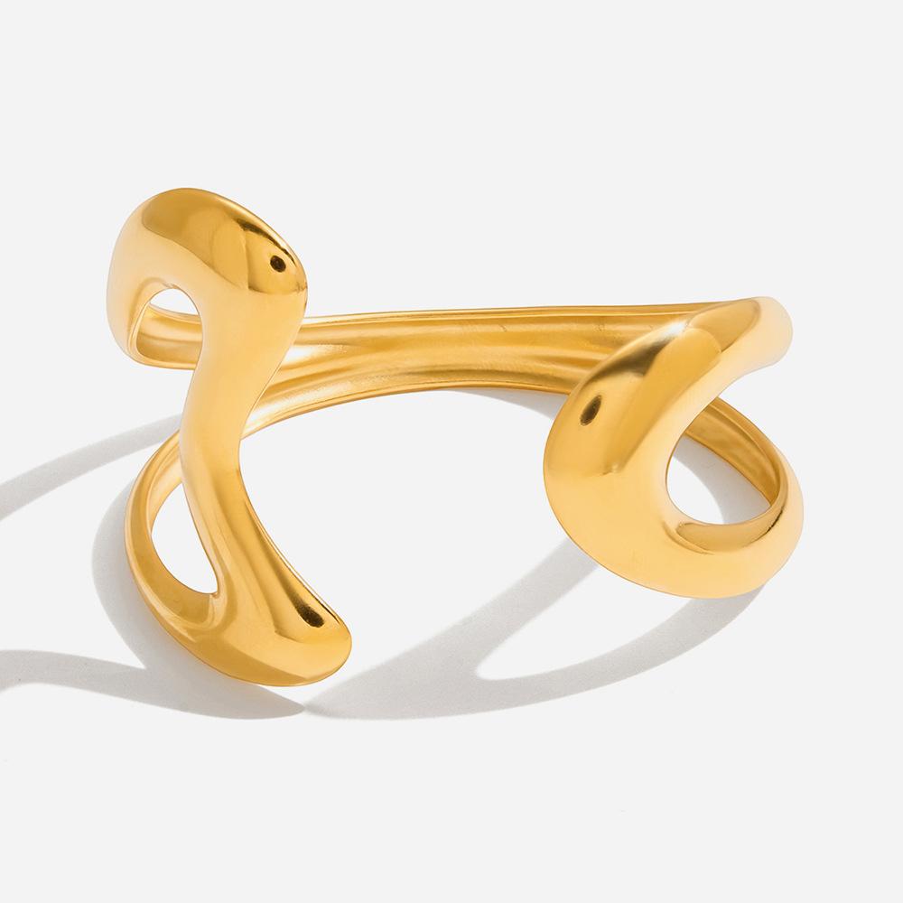 18K Gold, Light Luxury High-end Line Double-layer Wave Bracelet Bracelet Jewelry.