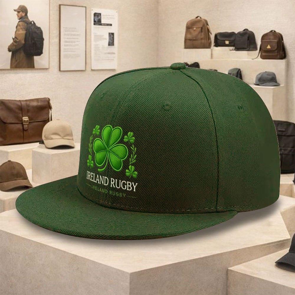 Ireland Rugby Shamrock Flat Brim Hip Hop Baseball Cap Polyester Snapback Unisex Casual Street Style