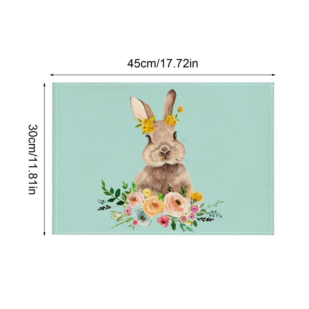Osterhase Tischset Frühling Tischsets Leinen Tischset Rutschfest Wärmeisolierung Für Ostern Frühling Feiertagsparty Heimdekoration