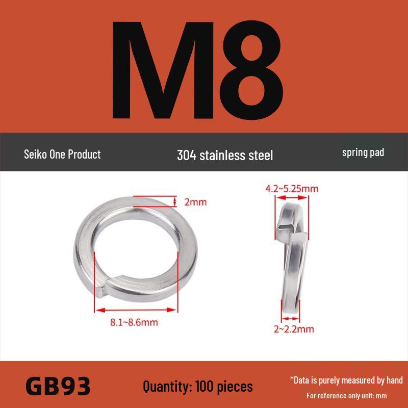 Heavy Duty 304 Stainless Steel Spring Washer - Extra Thick Spacer GB93