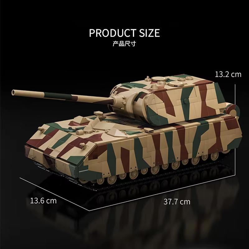 

Creative Military WW2 Heavy Tank Model Building Block 2688pcs 1:28 Military Vehicle DIY Assembly Model Bricks Toy for Boys Kids