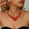 Necklace Earrings Set Banquet Party Dress Two-Piece Accessories Luxury Rhinestones Bridal Jewelry Women
