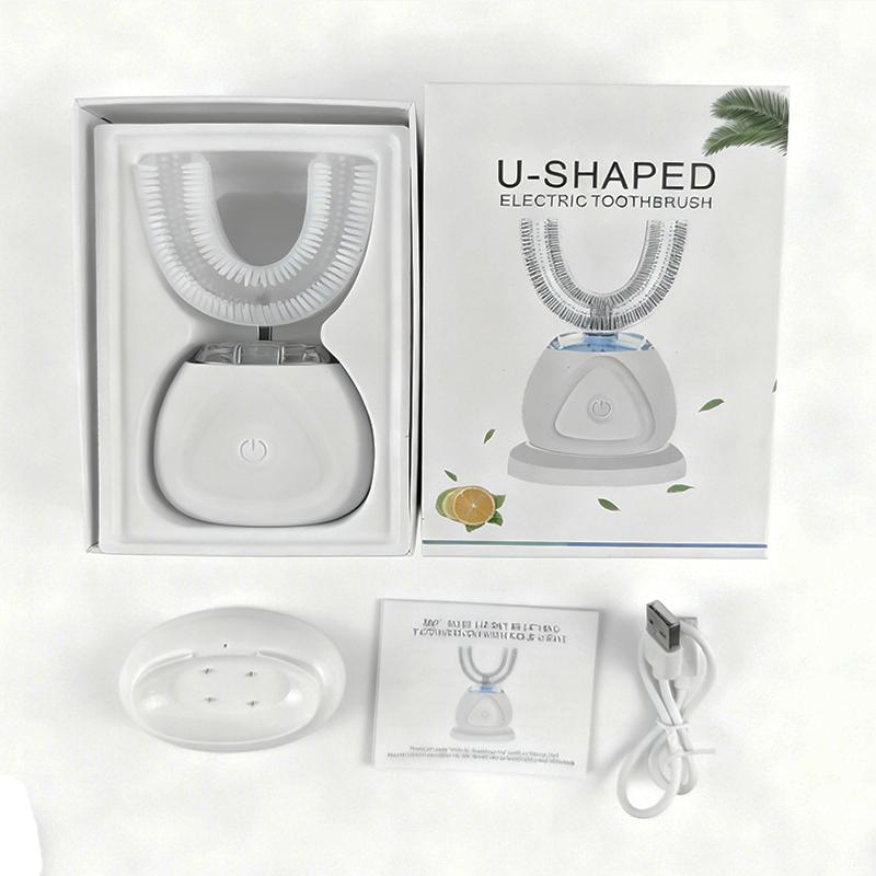 

Portable U-shaped electric toothbrush set, smart ultrasonic home teeth whitening, waterproof travel toothbrush белый