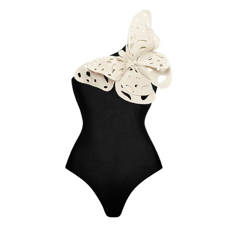 1011 European and American new 1D butterfly decorative one-piece swimsuit women's suit burst