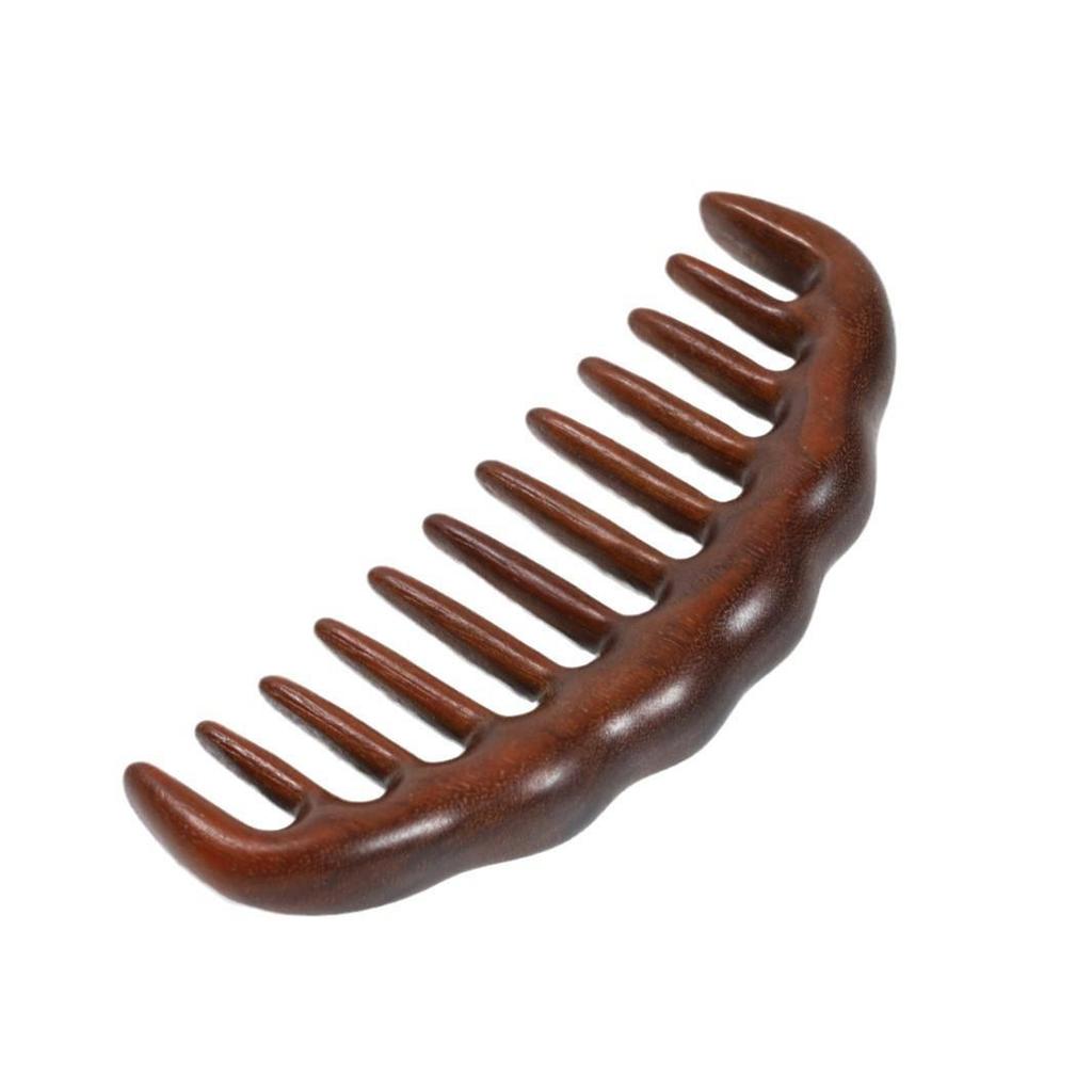 Unpainted Golden Sandalwood Multi-Tooth Scalp Massage Comb - Portable and Fine-Tooth Meridian Smoothing Comb