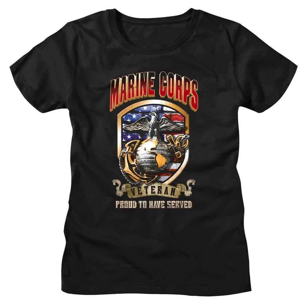 US Marine Corps Veteran Proud to have Served Women s T Shirt XXL