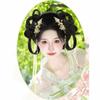 2Pcs Synthetic Hanfu Ancient Costume Wigs Black Princess Hair Bun Cosplay Wig  Photography