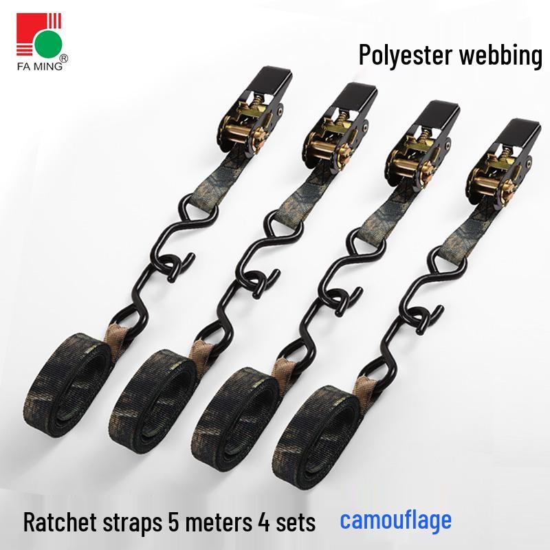 25mm Polyester Self-Driving Off-Road Luggage Ratchet Tie-Down Straps