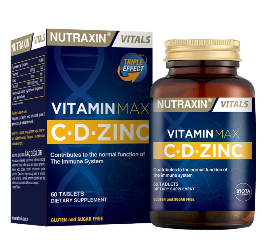 

Nutraxin Vitamin Max C - D - Zinc 60 Tablets