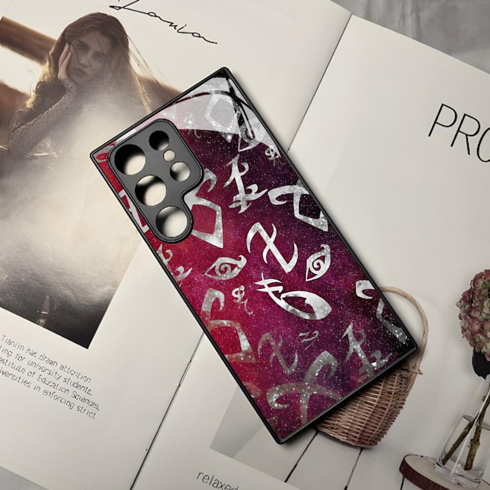 Shadowhunters Phone Case for Samsung Galaxy S24 S23 S22 S20 A24 A54 S21 A34 A53 Note20 M54 Fe Ultra Plus Black Glass Cover