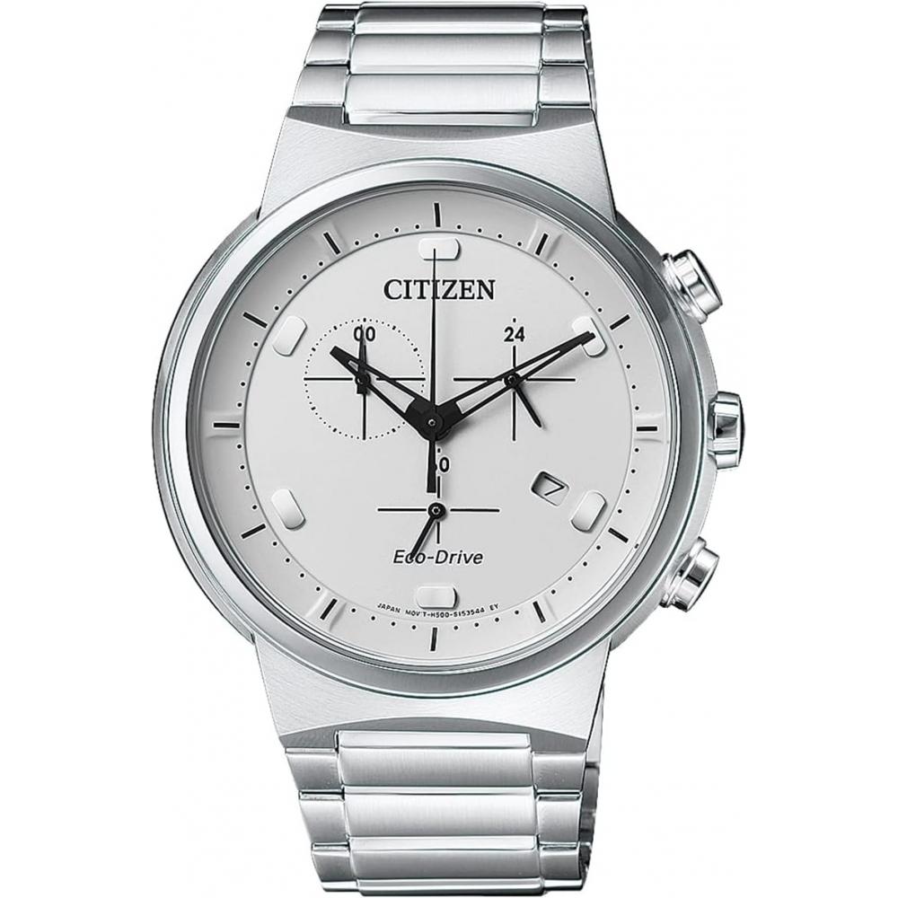 

[Citizen] CITIZEN Eco Drive Chronograph Quartz Watch Sapphire Glass AT2400 81A Men s Silver Overseas Model [Parallel Imported Product]