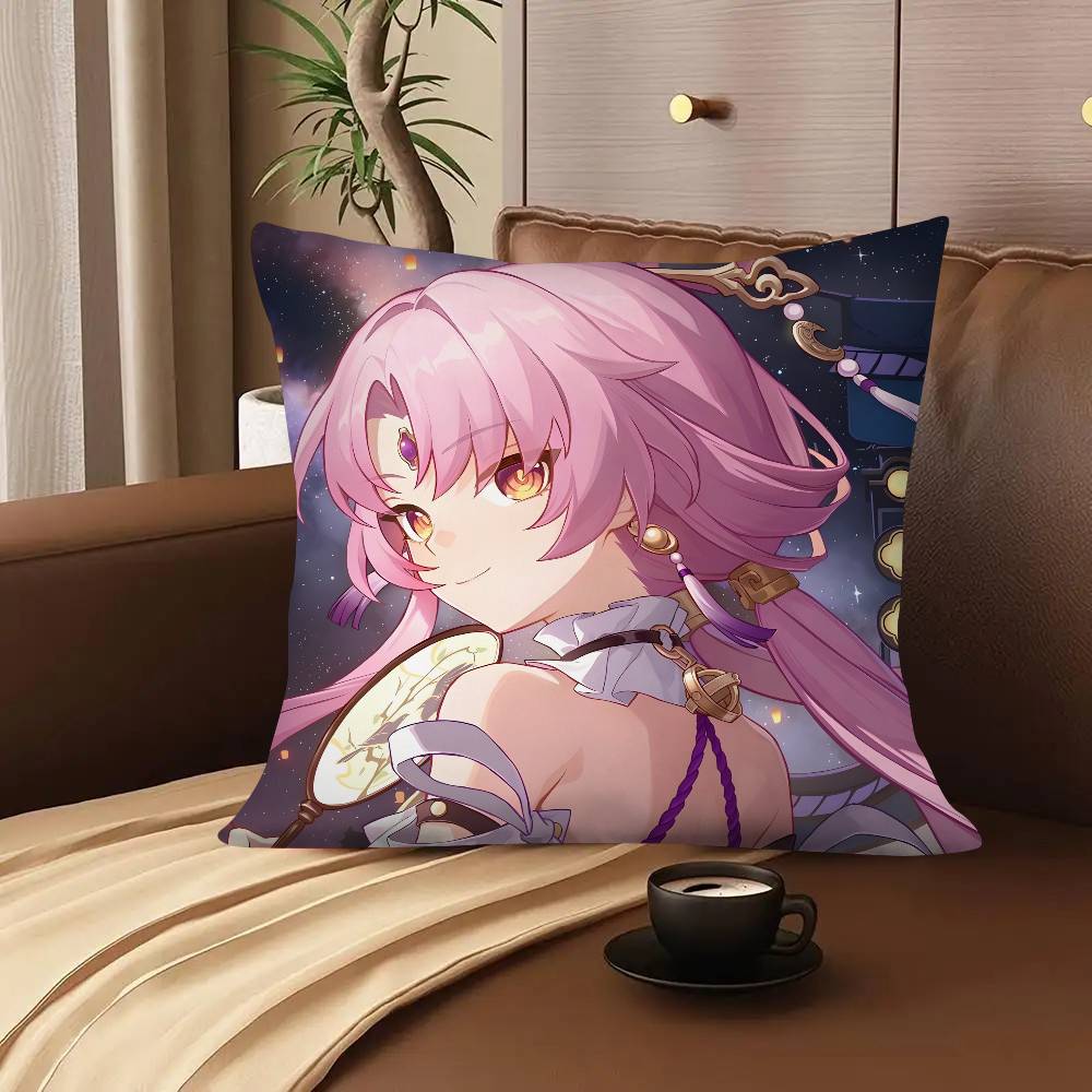 1pc Cartoon Anime Game Honkai Star Rail Fu Xuan Pillow Case Fashion Square Pillowcase Bedroom Sofa Room Ins Decoration Leisure