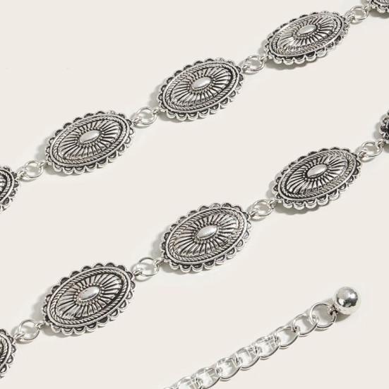 Women Waist Chain Bohemia Style Adjustable Denim Belt Alloy Polished Edge Waist Strap Jewelry Accessories
