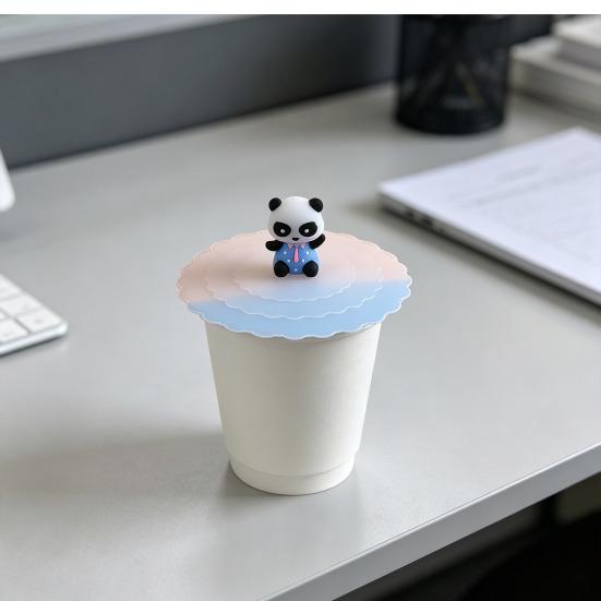 5Pcs Silicone Cup Lid Leak-Proof Heat-Resistant Cover for Glass Mugs Coffee Cups Food-Grade Odorless Cute Kitchen Accessory for Home
