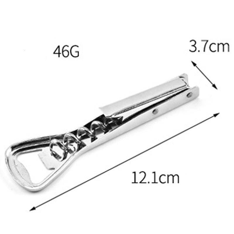 

Открывалка для красного вина из нержавеющей стали, деревянная ручка с кожей, профессиональная, многофункциональная, портативная, штопор, кухонные барные инструменты