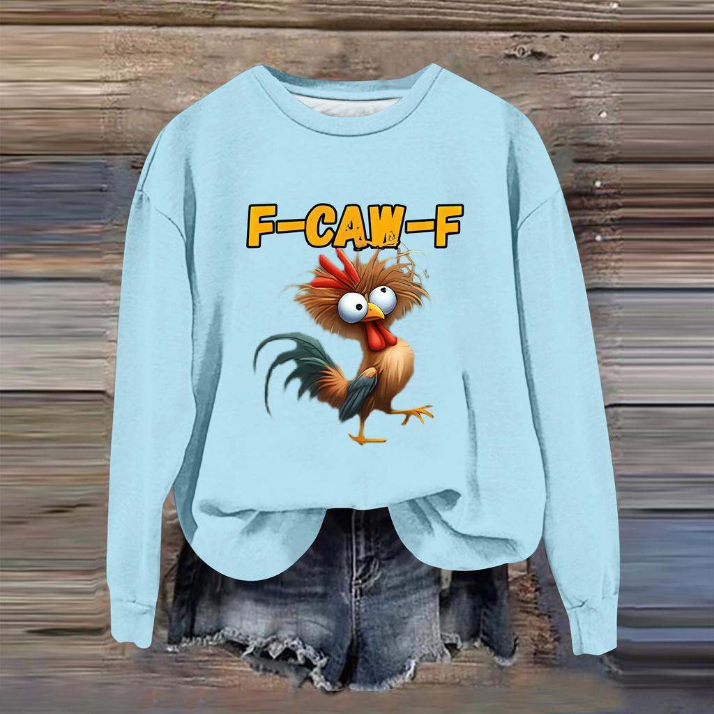 Women's Fashion Casual Long Sleeve Loose  Printed Sweatshirt