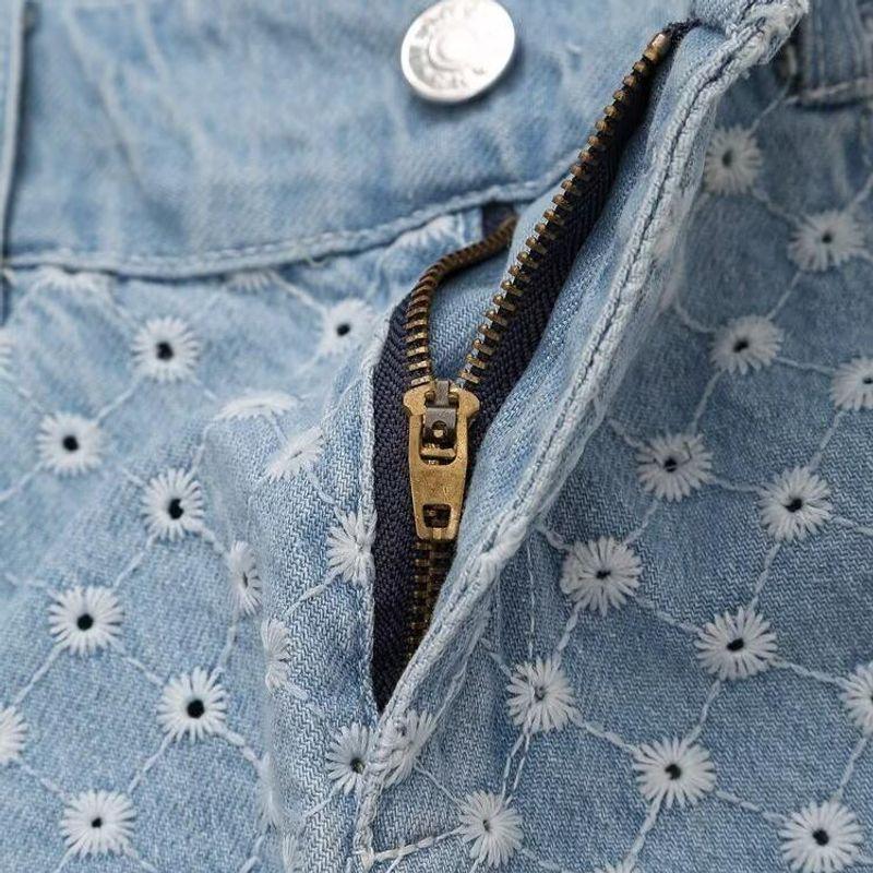 Kaslead New Arrival Women's Clothing Fashion Style Cut Out Embroider Denim Tops Shorts 8445082 6147118