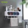 Wall-Mounted Toothbrush Holder with 4 Cups