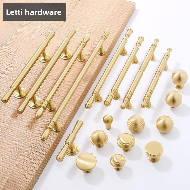 Modern Solid Brass Furniture Handle - Luxury Gold Cabinet Pulls for Home Decor