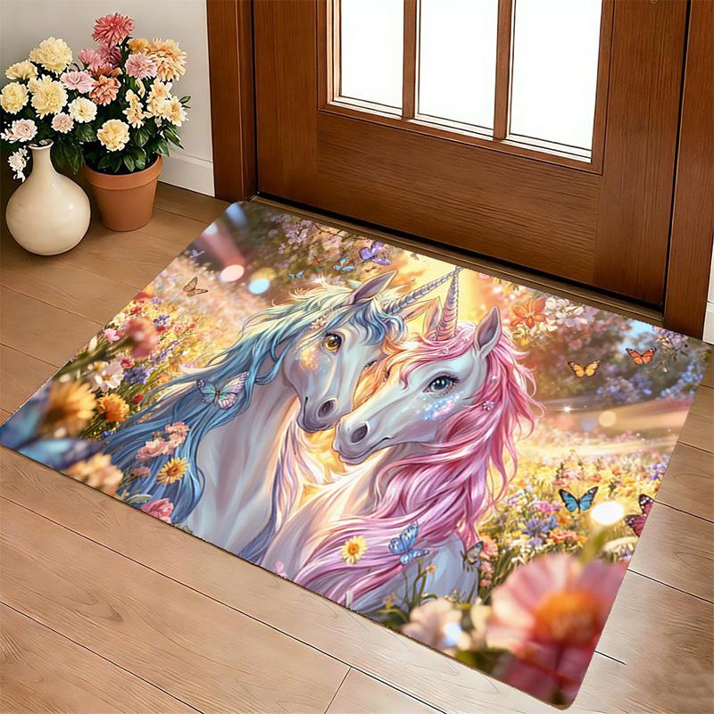 Unicorn Garden Living Room Nonslip Area Rug Soft Carpet For Bedroom Game Playroom Sofa Office Home Decor Doormat Christmas Gift C929686