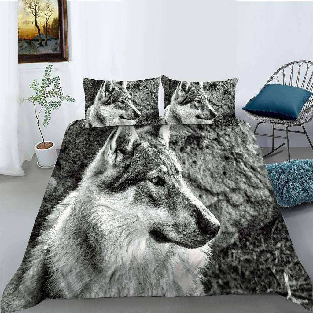 Wolf Series Bedding Two Or Three-Piece Digital Printing Polyester Fabric