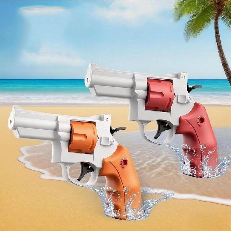 Non-Toxic Summer Water Gun Toy Mechanical Continuous Revolver Water Gun Toys Children Outdoor Beach Water Toys Kids Holiday Gifts