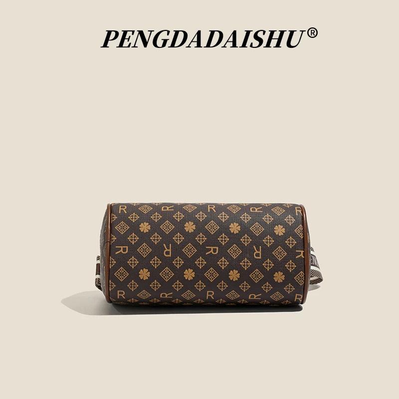 Borsa da Donna Nuova Borsa a Spalla con Stampa Alfabetica Moda Retro Borsa a Cuscino Borsa a Tracolla di Alta Gamma Trendy