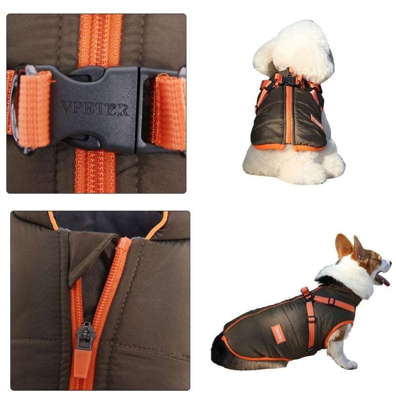 Pet Dog Coat Clothes Windproof Dog Snowsuit Thicken Wind Resist Coat