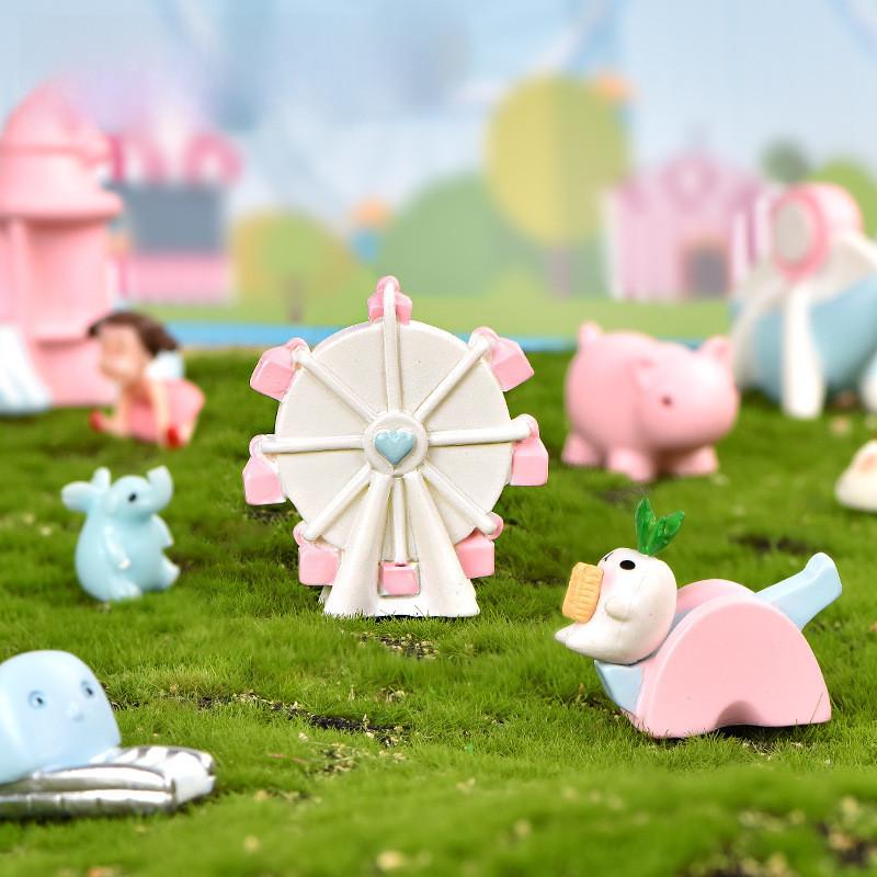 Playground Resin Charming Micro Landscape Diy Cake Decoration Carousel
