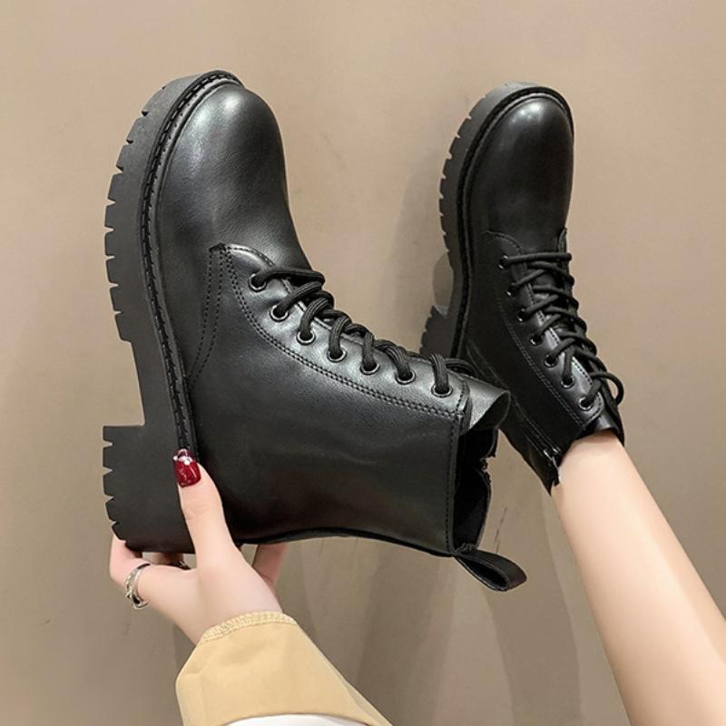 Fashion European and American Minimalist Short Boots 2024 Autumn New British Style Solid Color Breathable Casual Women's Boots Sneakers