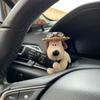 Auto-Dekorationspuppen, Piloten-Pawdog-Lenklichter, Scheibenwischer-Yellow-Schild-Ornament, niedlicher Schleifenhund, Auto-Wischer-Puppe, Innenzubehör