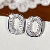 2026 New Fashionable Ladies' Design Earrings Inlaid with Crystal Diamonds Shining Personality Irregular Geometric Zircon