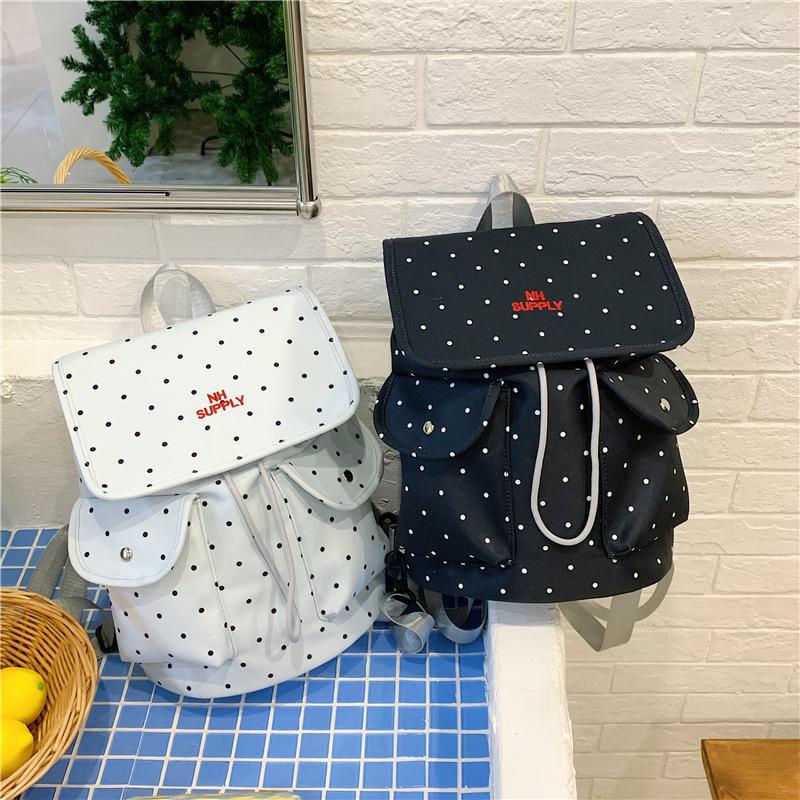 Original Atmosphere Polka Dot Backpack for Women2026New Year's Sweet College Style Large Capacity Lightweight Commuting Backpack
