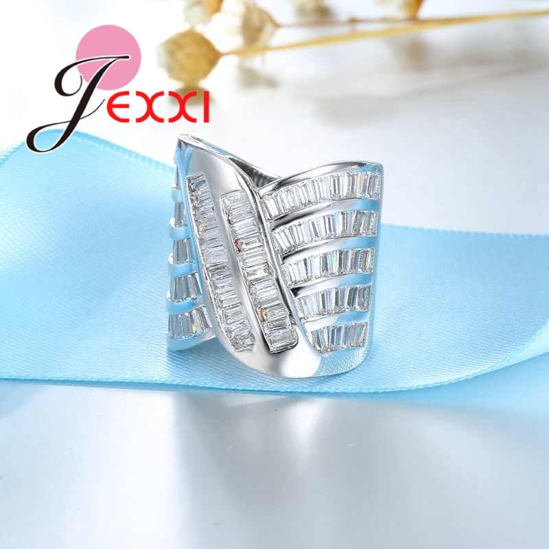 

Hot Cubic Zircon Party Ring For Women Fashion 925 Sterling Silver Wedding Rings Jewelry Anillos Bague Femme Accessory 10