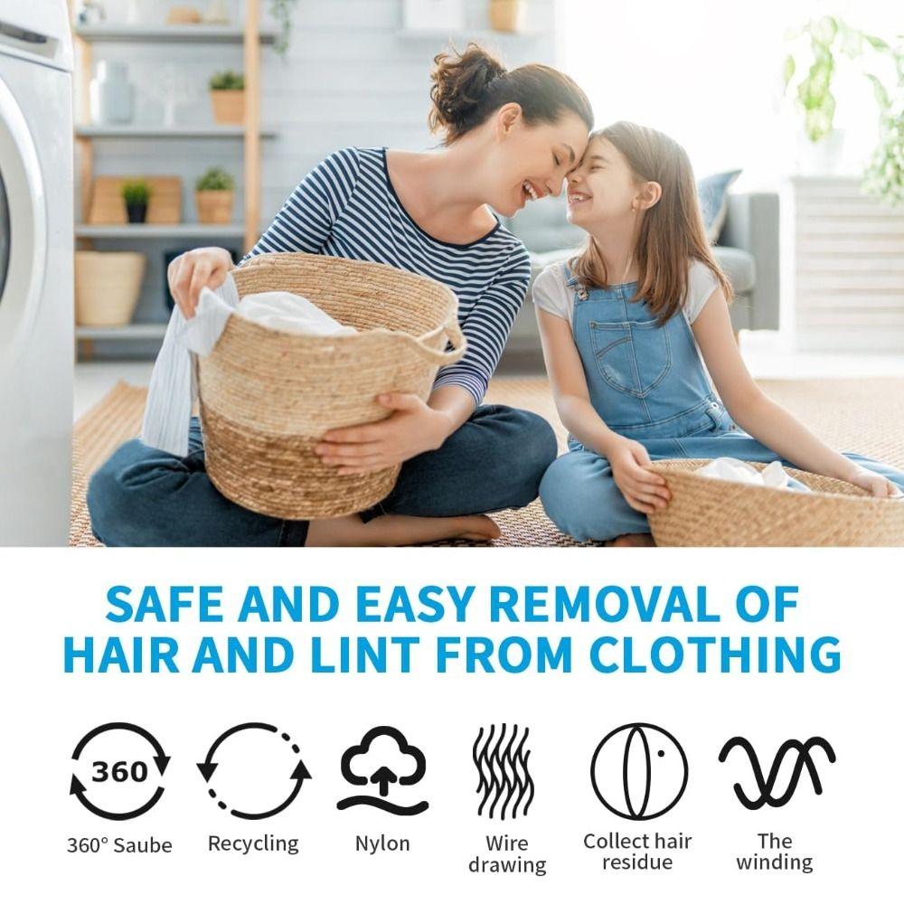 12Pcs High Quality Reusable Pet Hair Remover for Laundry Cleaning 3.5cm Hair Filter Laundry Lint Remover Washing Machine