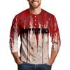 Men's Halloween Print Raglan Dralan Three-quarter Sleeve Casual Top