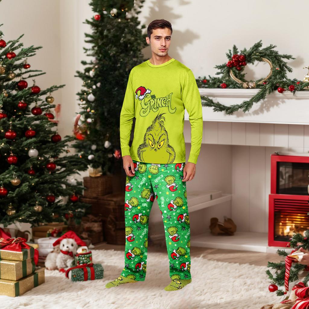 Parent-child Christmas Print Home Suit Long-sleeved Top And Pants
