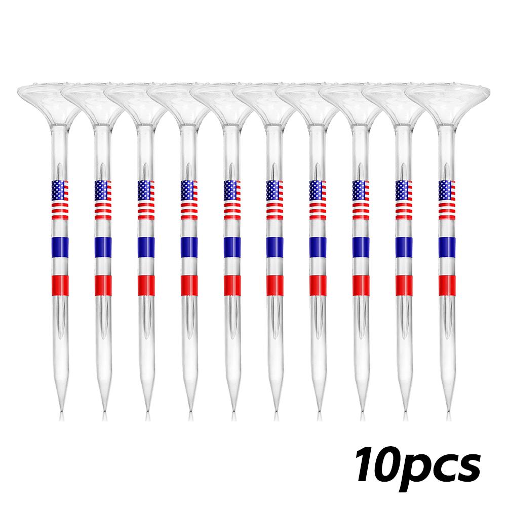 

10 шт. 8,3 см пластиковых гольф-ти с цветным узором флага, дизайн кружки, прозрачный гольф-ти