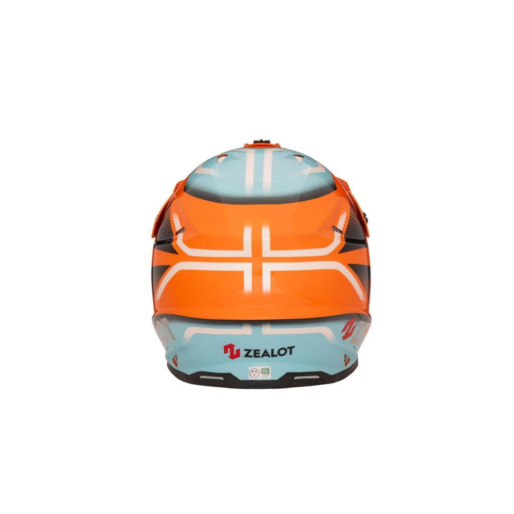 ZEALOT Mud Jumper 2 Helmet Graphic S Size Off-Road Off-Road Orange/Blue 55-56cm MJ0016/S