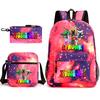 Rhythm Box Spiel Merchandise Schultasche Sprunki Cartoon Sternenhimmel Rucksack Umhängetasche Dreiteiliges Set