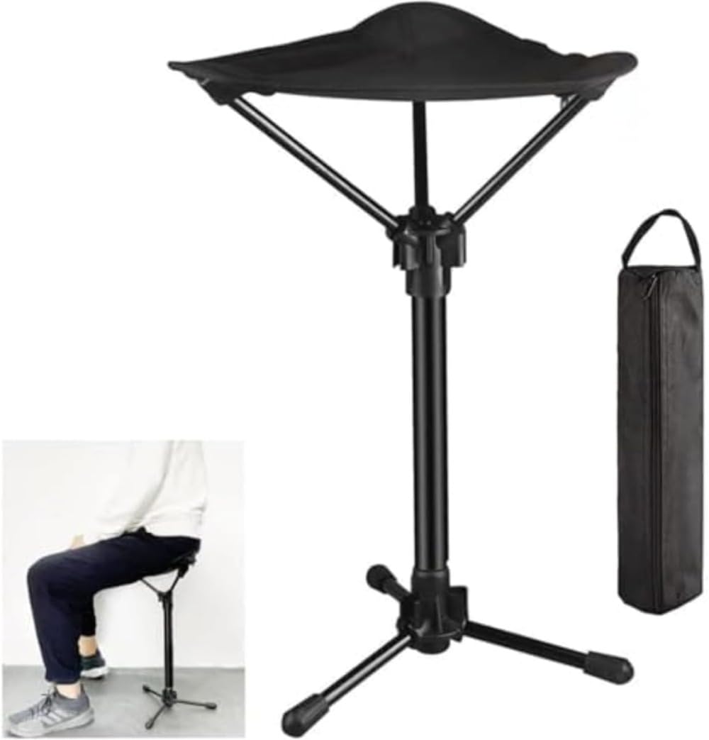 

Wafity Мобильный Складной Стоячий Кемпинговый Регулируемый Вес 120 кг Включает Хранение Легкий Идеально подходит для Сбора Вишни и Садоводства Стул, Набор из 3 предметов, чёрный